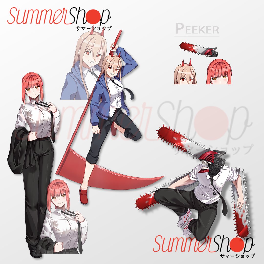 Makima, Denji & Power - Chainsaw Man Slaps, Diecut & Peeker | Summershop