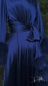 "Blues in the Night" Marabou-cuffed Beverly Dressing Gown Image 3