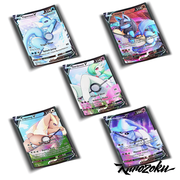 Image of Partial Holo PokeWaifu Card Stickers