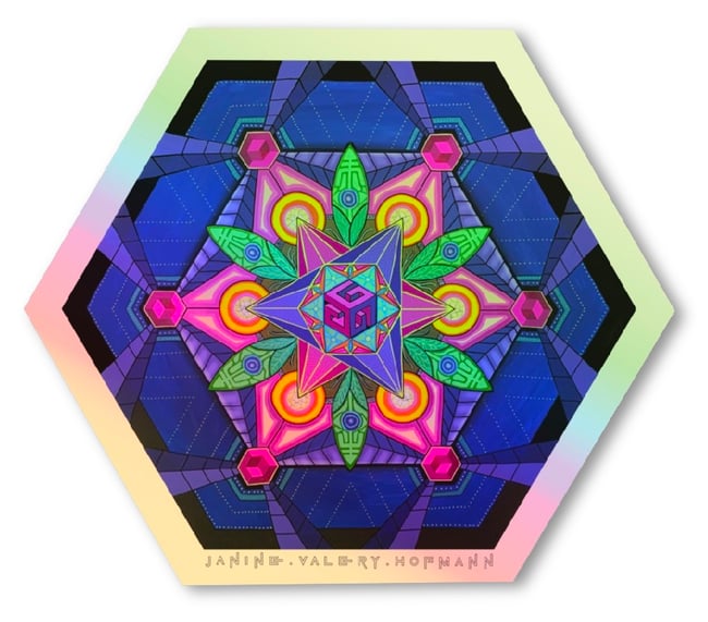 "Hexagon" Holographic Sticker 
