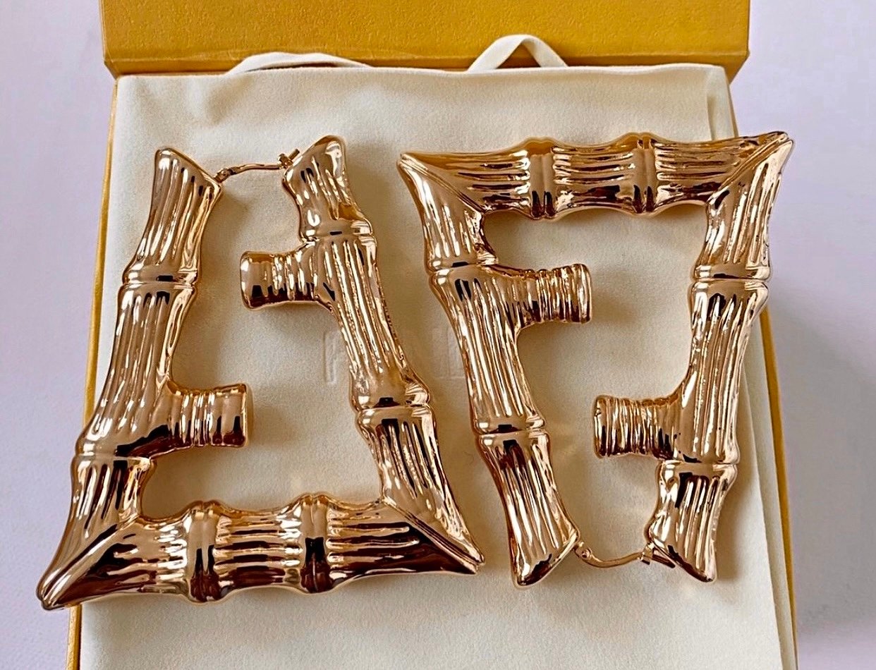 fendi gold bamboo earrings