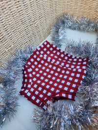 Image 1 of Red Check High Waist Bummies