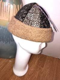 Image 2 of H.O.D. Brown & Tan Velvet Ikat Crown W/ Knitted Tan Brim  
