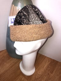 Image 4 of H.O.D. Brown & Tan Velvet Ikat Crown W/ Knitted Tan Brim  