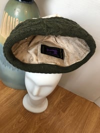 Image 5 of H.O.D. Cream Geometric Woven Velvet W/ Olive Green Cable Knit Brim 