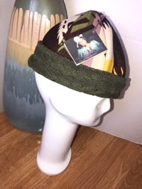 Image 2 of H.O.D.  Brown & Green Aztec Woven Fabric W/ Olive Green Cable Knit Brim