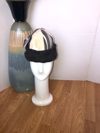 Image 1 of H.O.D. Knitted Brim Hat, Multi Woven Crown W/ Charcoal Heavy Cable Knit Brim    