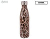 Oasis Stainless Steel Double Wall Drink Bottle Leopard Print 500ml