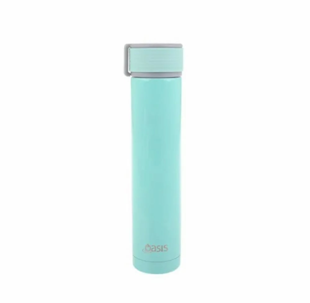 Oasis Teal Skinny Mini Pastel Insulated Drink Bottle 250ml