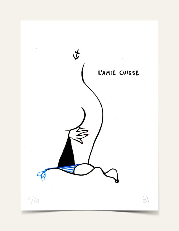 Image of "l'amie cuisse" limited homemade art print