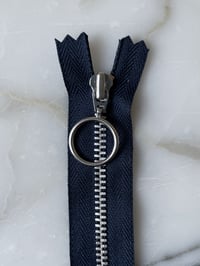 Lynlås med ring - Mørkeblå