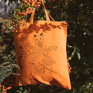 Orange leopard tote bag - Shopping Bag