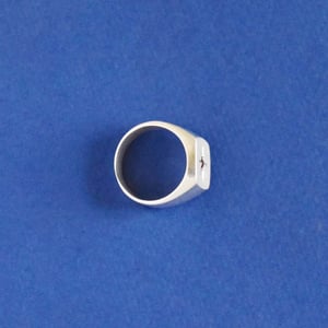 Image of Red Star x Red Garnet rose cut signet silver ring