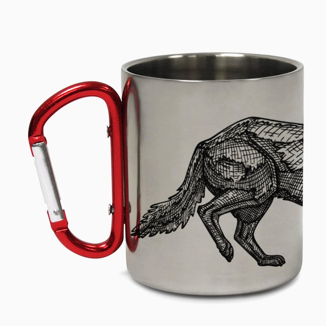 Wolf Wrap Carabiner Steel Mug