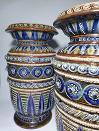 Image 1 of Doulton Lambeth Pair Stoneware Vases