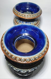 Image 4 of Doulton Lambeth Pair Stoneware Vases