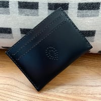 Image 1 of BLACK LEATHER CARD SLEEVE