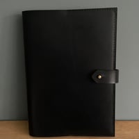 Image 1 of A5  BLACK LEATHER NOTEBOOK AND PEN SET
