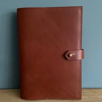 Image 1 of A5 TAN LEATHER NOTEBOOK AND PEN SET