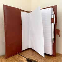 Image 4 of A5 TAN LEATHER NOTEBOOK AND PEN SET