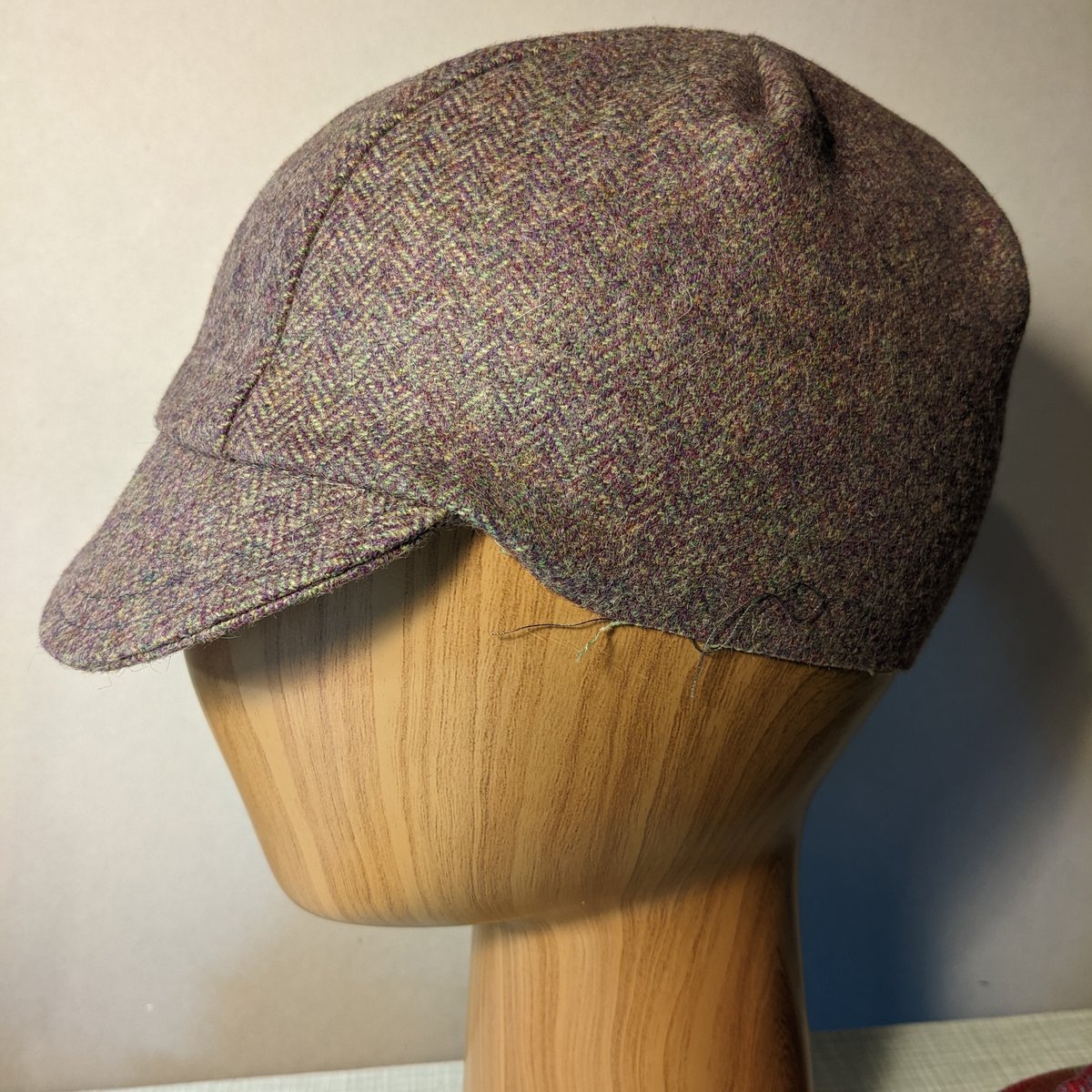 Wool cycling cap purpley grey Johnson Stitchworks
