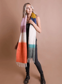 Image 2 of Color Block Soft Mohair Scarf