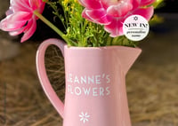 Image 2 of PINK Personalised 'Flowers' Jug