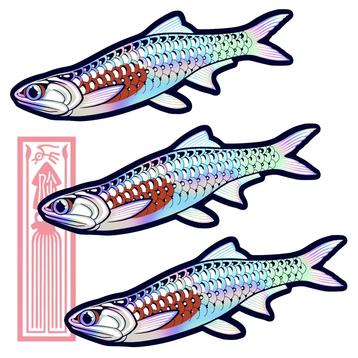 Tattoo Raffle Holographic Anchovy Sticker SquidsInk