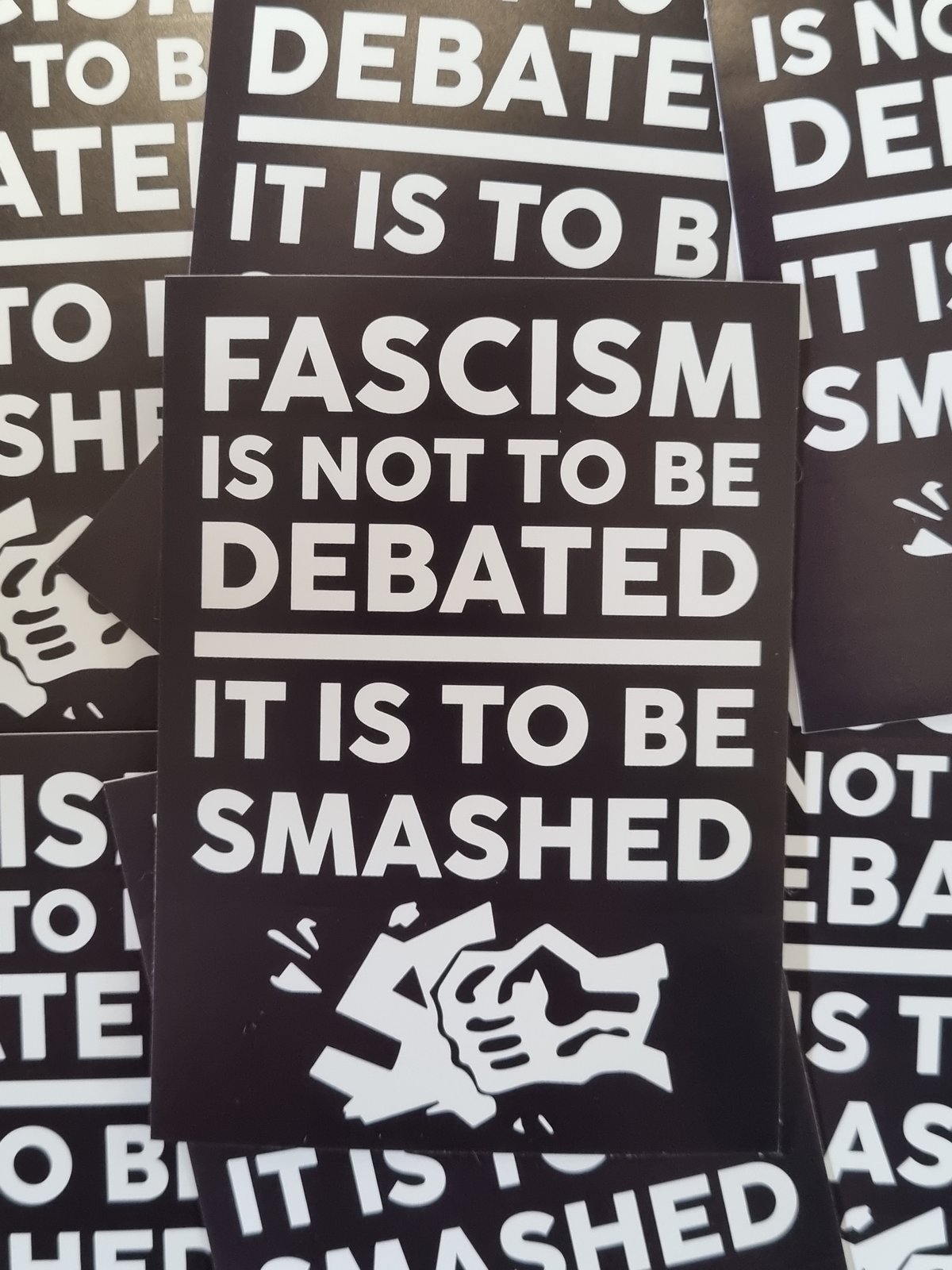 Image of "Fascism is not to be debated", sticker 10pk