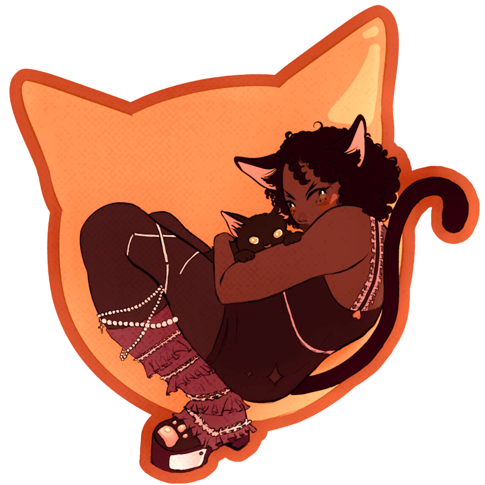 Image of Blk Catgirl Sticker