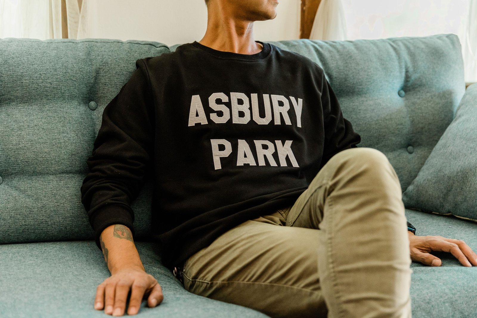 Asbury Park FC — Retro Woven Letter Crew Neck Sweatshirt