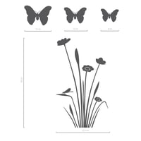 Image 2 of Fensteraufkleber Blume Larissa und 3 Schmetterlinge