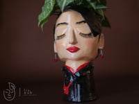 Image 1 of COMMISSION ARTWORK Quirky plant pot with face Ata
