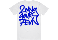 Image 1 of 247 White T-Shirt W/Royal Blue Writing 