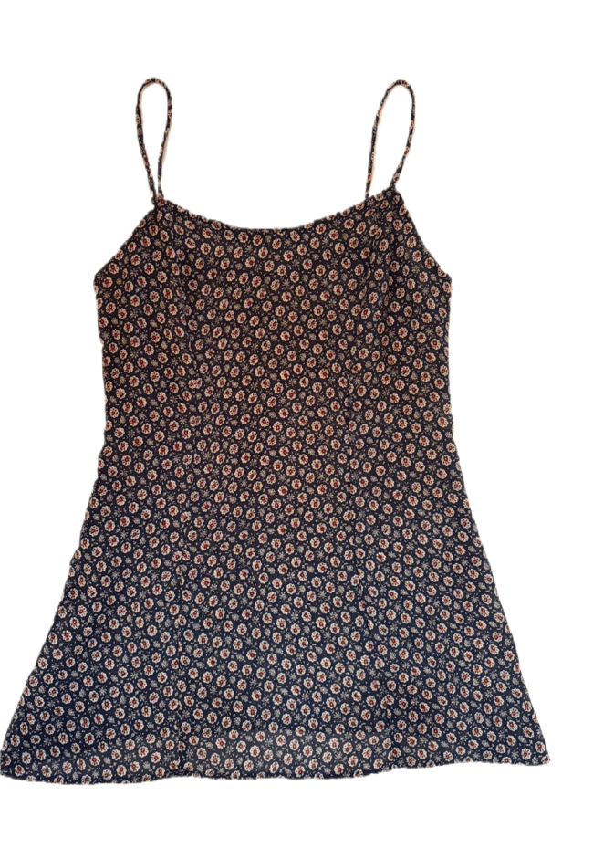 90s grunge era floral mini slip dress