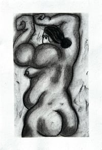 Image 1 of Muscle Mommy Charcoal Drawing 3