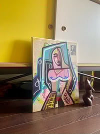 Image 2 of Mixed Media Figure Drawing on Canvas