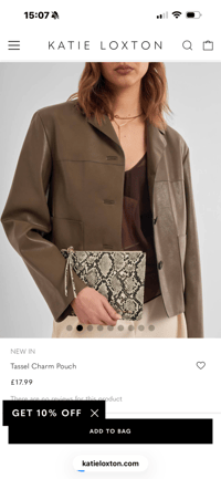 Image 4 of Katie Loxton Tassel Charm Pouch - Faux Snake
