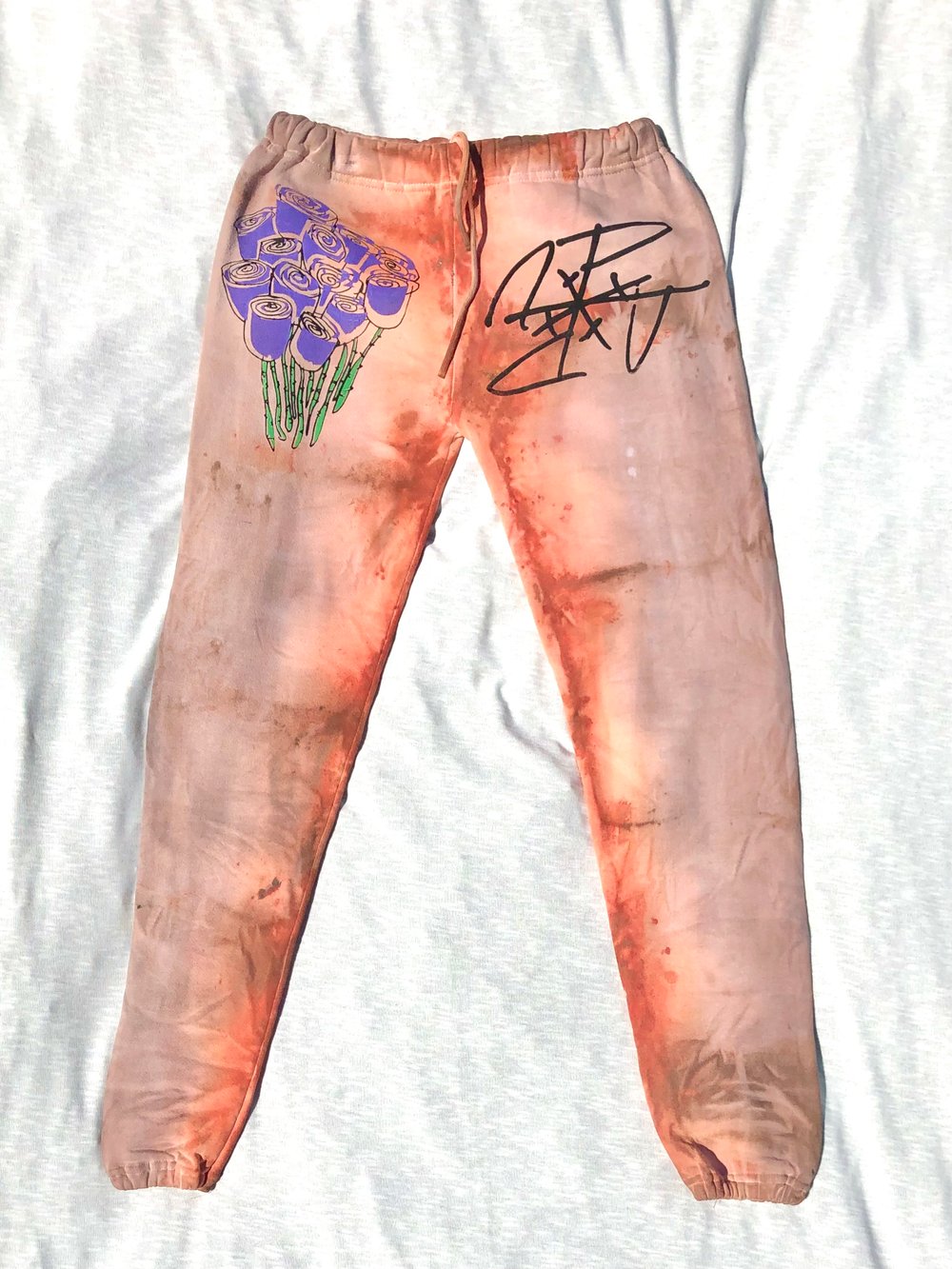 bring me fucking flowers hand dyed sweatpants