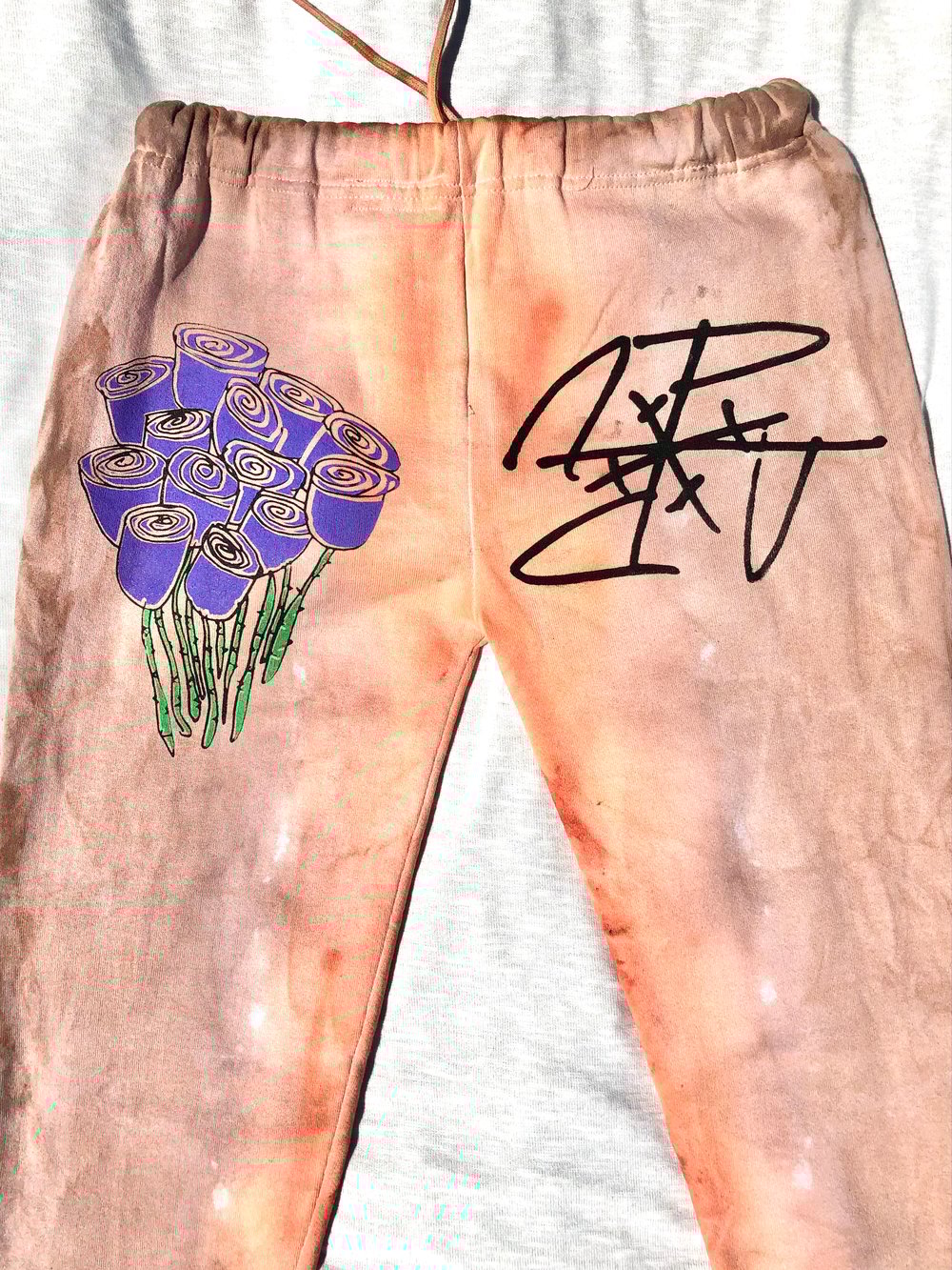 bring me fucking flowers hand dyed sweatpants