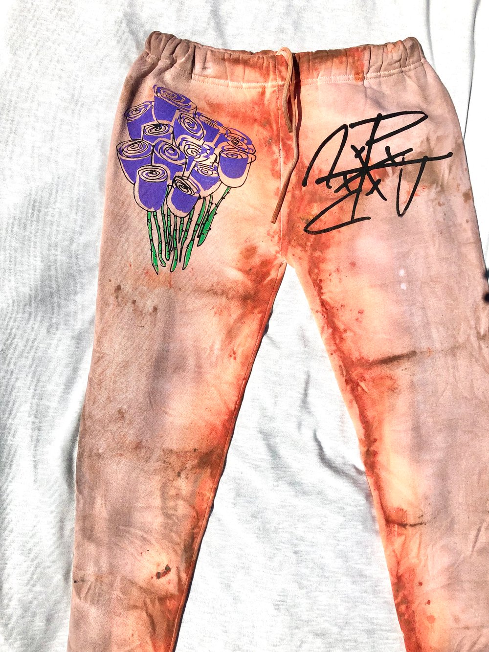 bring me fucking flowers hand dyed sweatpants