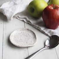 Image 2 of Deep Speckled Small Spoon Rest, Handcrafted Spoon Dish for Your Coffee Station, Made in USA