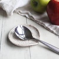 Image 3 of Deep Speckled Small Spoon Rest, Handcrafted Spoon Dish for Your Coffee Station, Made in USA