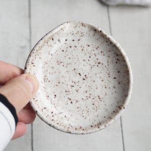 Image of Deep Speckled Small Spoon Rest, Handcrafted Spoon Dish for Your Coffee Station, Made in USA