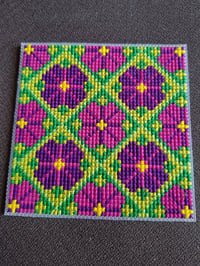 Image 4 of Mug Rugs - Cross Stitched Carpet Inspired Coasters (4 random picks)