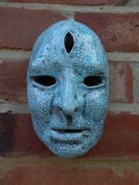 Image 1 of Turquoise Divine Face Ceramic Wall Art