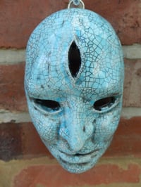 Image 3 of Turquoise Divine Face Ceramic Wall Art
