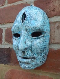 Image 5 of Turquoise Divine Face Ceramic Wall Art
