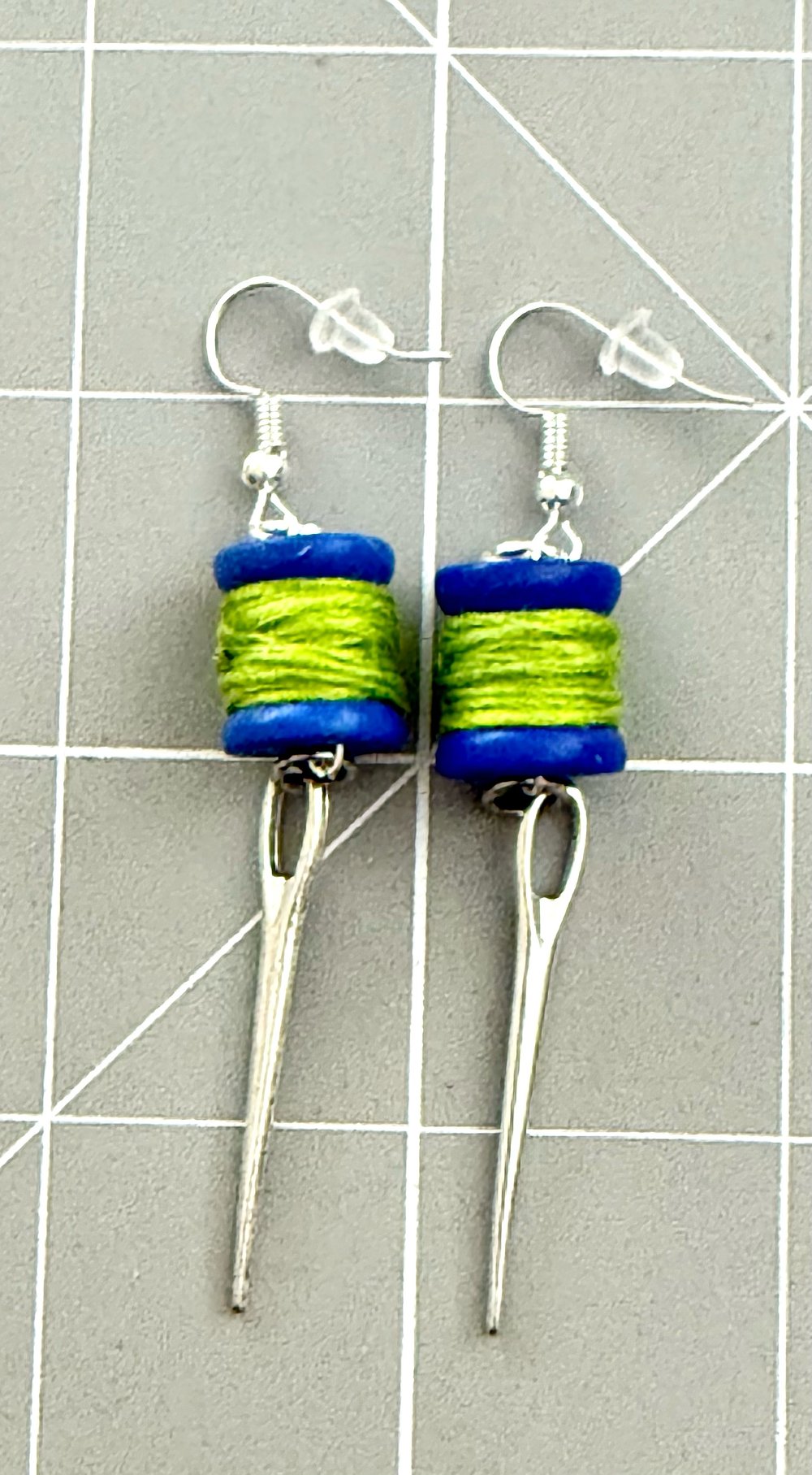 Image of Mini Thread Spool & Sewing Needle Earrings