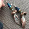 Image of Blue And Cooper Lady Finger Dangle Earrings